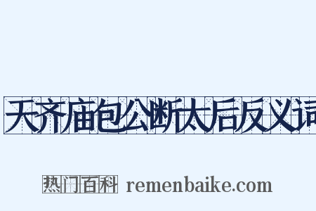 天齐庙包公断太后反义词是什么意思的图片